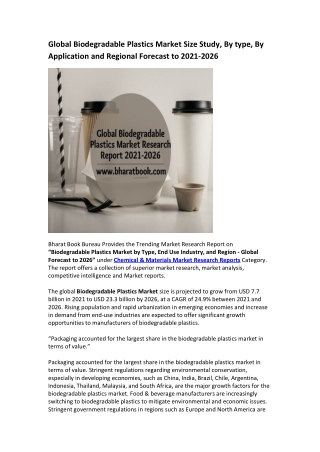 Global Biodegradable Plastics Market Research Report 2021-2026