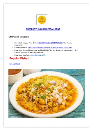 5% Off - Missi Roti Indian Restaurant Springvale Menu, VIC