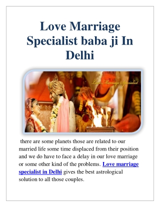 Love Marriage Specialist Baba ji In Delhi