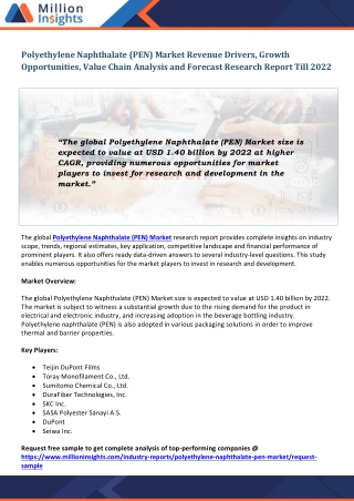 Polyethylene Naphthalate (PEN) Market