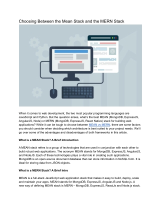 Choosing Between the Mean Stack and the MERN Stack
