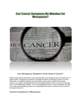 Can Cancer Symptoms Be Mistaken for Menopause.docx
