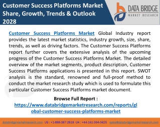 Customer Success Platforms Market Future Demands, Industry Synopsis, Growth