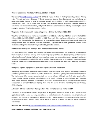 Printed Electronics Market