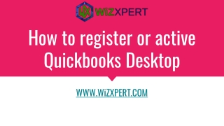 how to register or active Quickbooks Desktop