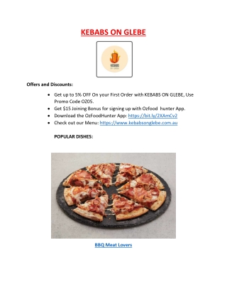 Kebabs On Glebe Restaurant Takeaway Menu, NSW – 5% Off