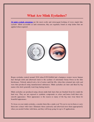 What Are Mink Eyelashes?