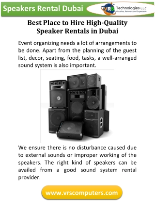 Best Place to Hire High-Quality Speaker Rentals in Dubai
