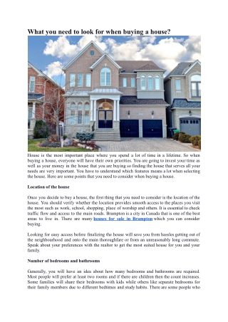 What you need to look for when buying a house_