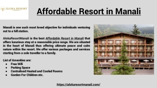 Affordable Resort in Manali