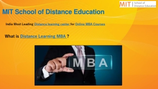 Distance Learning MBA