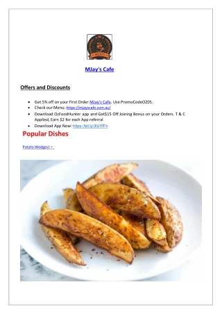 Mjay's cafe Blaxland Menu, Sydney – 5% off