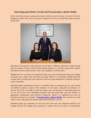 Interesting points Before You Recruit Personal injury solicitor Dublin