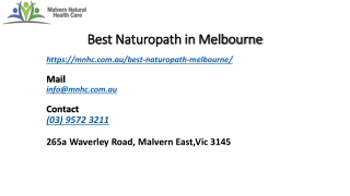 Best naturopath Melbourne cure, boost health back to a healthy condition