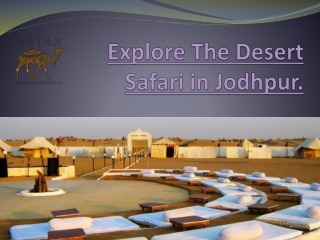 Explore The Desert Safari in Jodhpur.