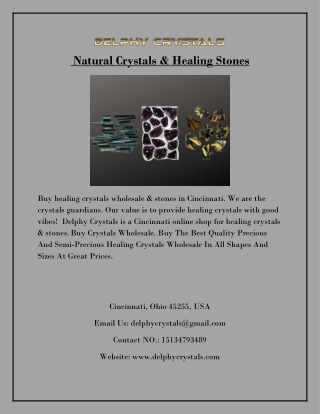 Buy Natural Crystals & Healing Stones in Cincinnati.