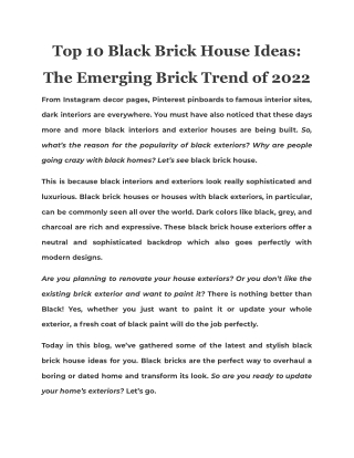 Top 10 Black Brick House Ideas: The Emerging Brick Trend of 2022