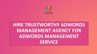 Hire Trustworthy Adwords management agency for Adwords Management Service