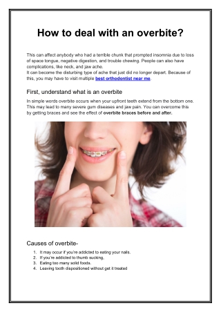How to deal with an overbite