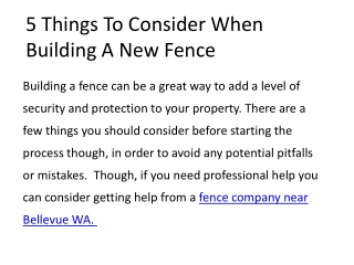 5 Things To Consider When Building A New