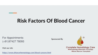 Risk Factors Of Blood Cancer
