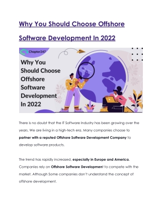 Why you should choose Offshore Software development in 2022