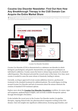 Cocaine Use Disorder Newsletter