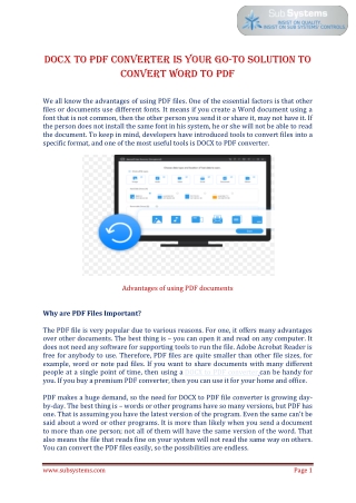 DOCX to PDF Converter is your go-to solution to convert Word to PDF