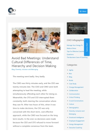 Avoid Bad Meetings Understand Cultural Differences of Time, Hierarchy and Decision Making