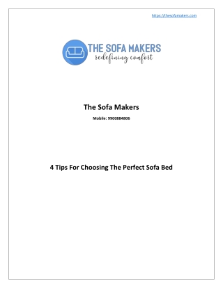 4 Tips For Choosing The Perfect Sofa Bed