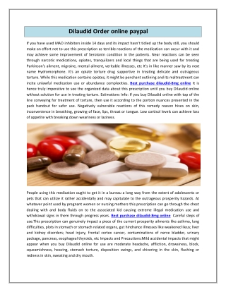 Dilaudid Order online paypal