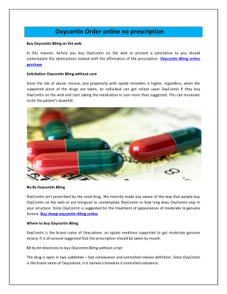 Oxycontin Order online no prescription
