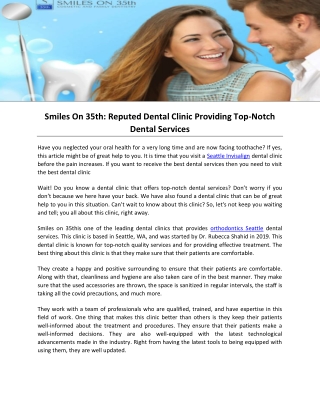 Smiles On 35th- Reputed Dental Clinic Providing Top-Notch Dental Services