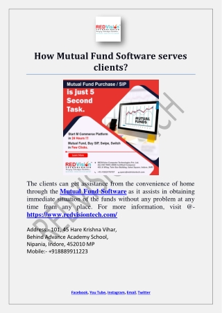 How Mutual Fund Software serves clients