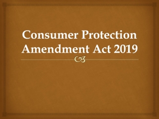 Consumer Protection Amendment Act 2019