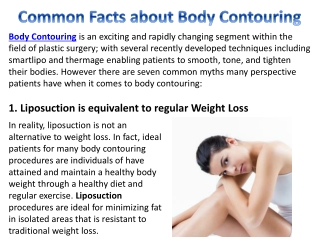 Common Facts about Body Contouring