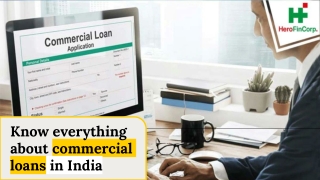 Know everything about commercial loans in India