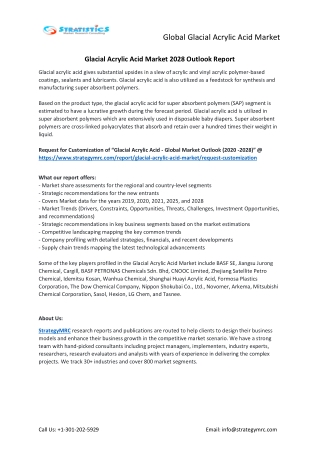Glacial Acrylic Acid Market Forecasts to 2028