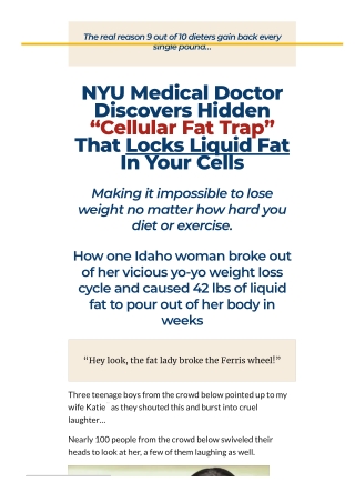 Hidden “Cellular Fat Trap” That Locks Liquid Fat In Your Cells