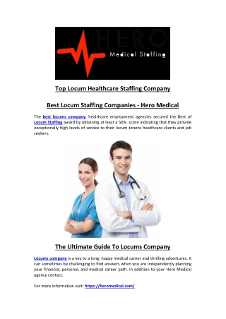 Top Locum Healthcare Staffing Company