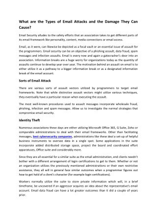 What are the Types of Email Attacks and The Damage They Can Cause