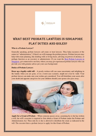 What Best Probate Lawyers In Singapore Play Duties And Roles