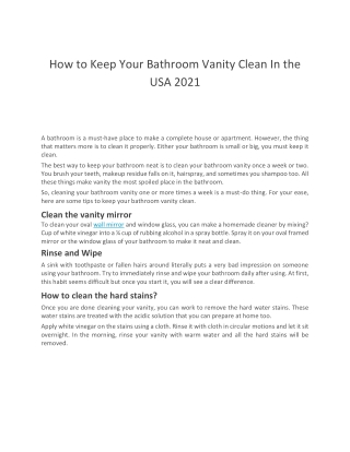 How to Keep Your Bathroom Vanity Clean In the USA 2021-converted