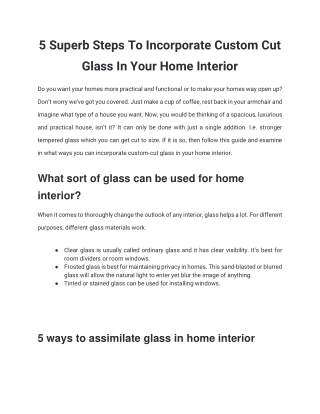 5 Superb Steps To Incorporate Custom Cut Glass In Your Home Interior-converted