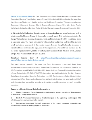 Europe Timing Devices Market