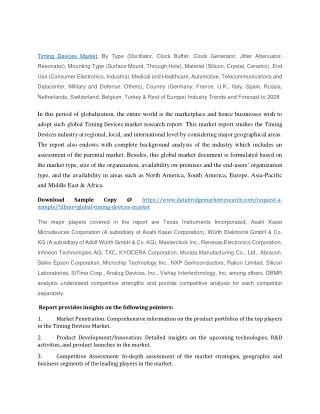 Timing Devices Market