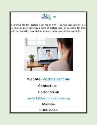 doctors near me | Doctoroncall.com.my