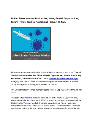 United States Vaccines Market Growth Opportunities and Forecast to 2026