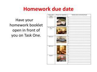 Homework due date