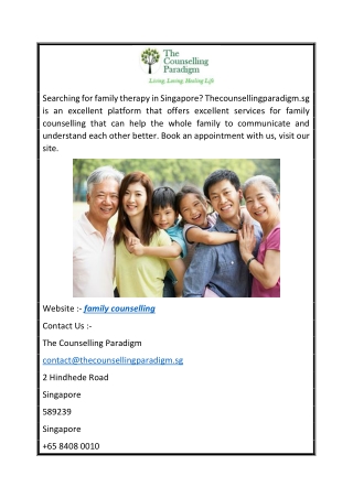 Family Counselling  Thecounsellingparadigm.sg